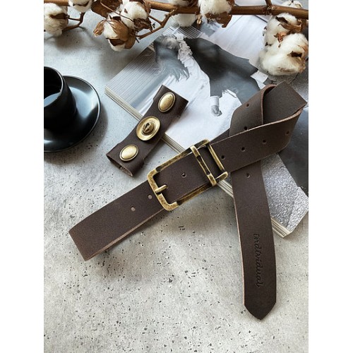 "Fame" leather belt-Brown